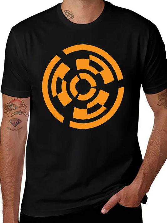 Geometric Circle Graphic T-Shirt - Black