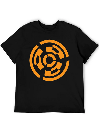 Geometric Circle Graphic T-Shirt - Black