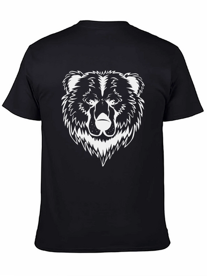 Mens Black T-Shirt - Graphic Bear Design