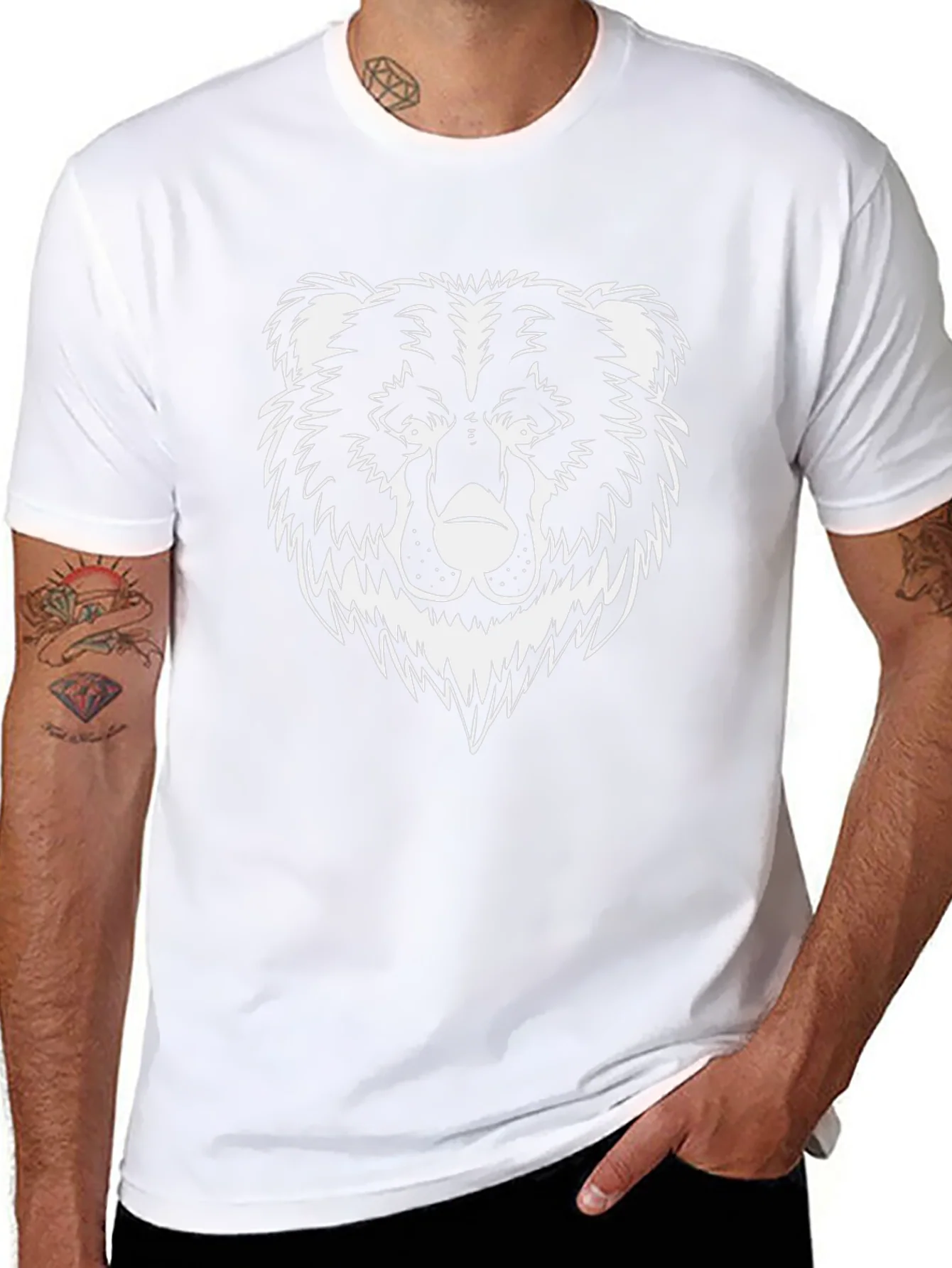 Mens Black T-Shirt - Graphic Bear Design