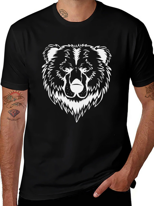 Mens Black T-Shirt - Graphic Bear Design