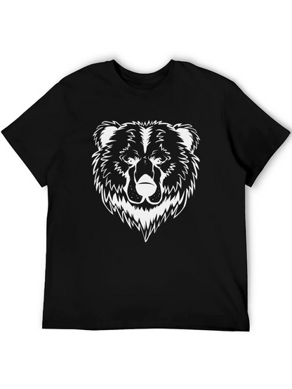 Mens Black T-Shirt - Graphic Bear Design