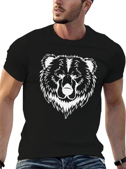 Mens Black T-Shirt - Graphic Bear Design