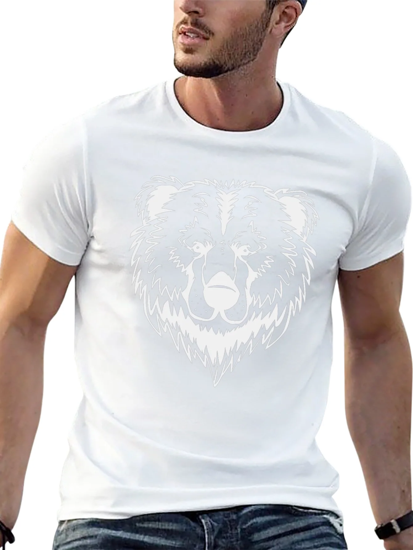 Mens Black T-Shirt - Graphic Bear Design