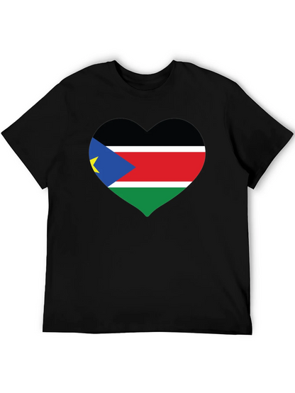 South Sudan Flag Heart T-Shirt