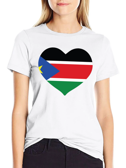 South Sudan Flag Heart T-Shirt