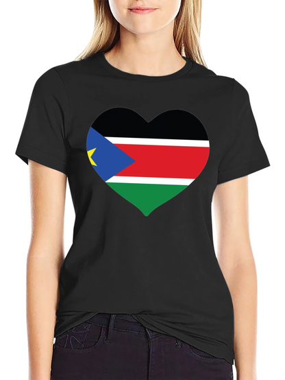 South Sudan Flag Heart T-Shirt