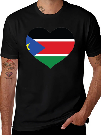South Sudan Flag Heart T-Shirt