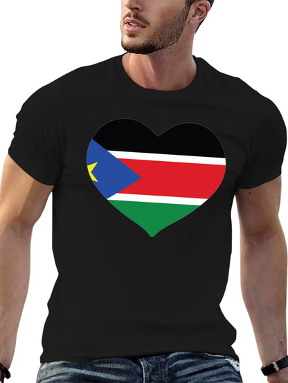 South Sudan Flag Heart T-Shirt