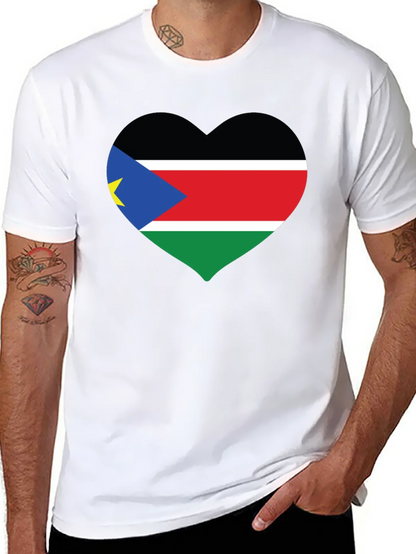 South Sudan Flag Heart T-Shirt