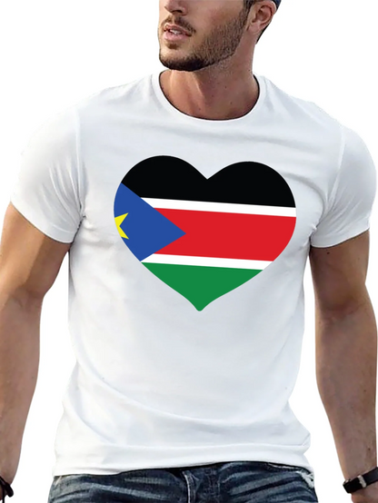 South Sudan Flag Heart T-Shirt