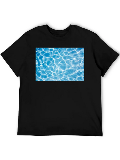 Pool Water Graphic Black Tee