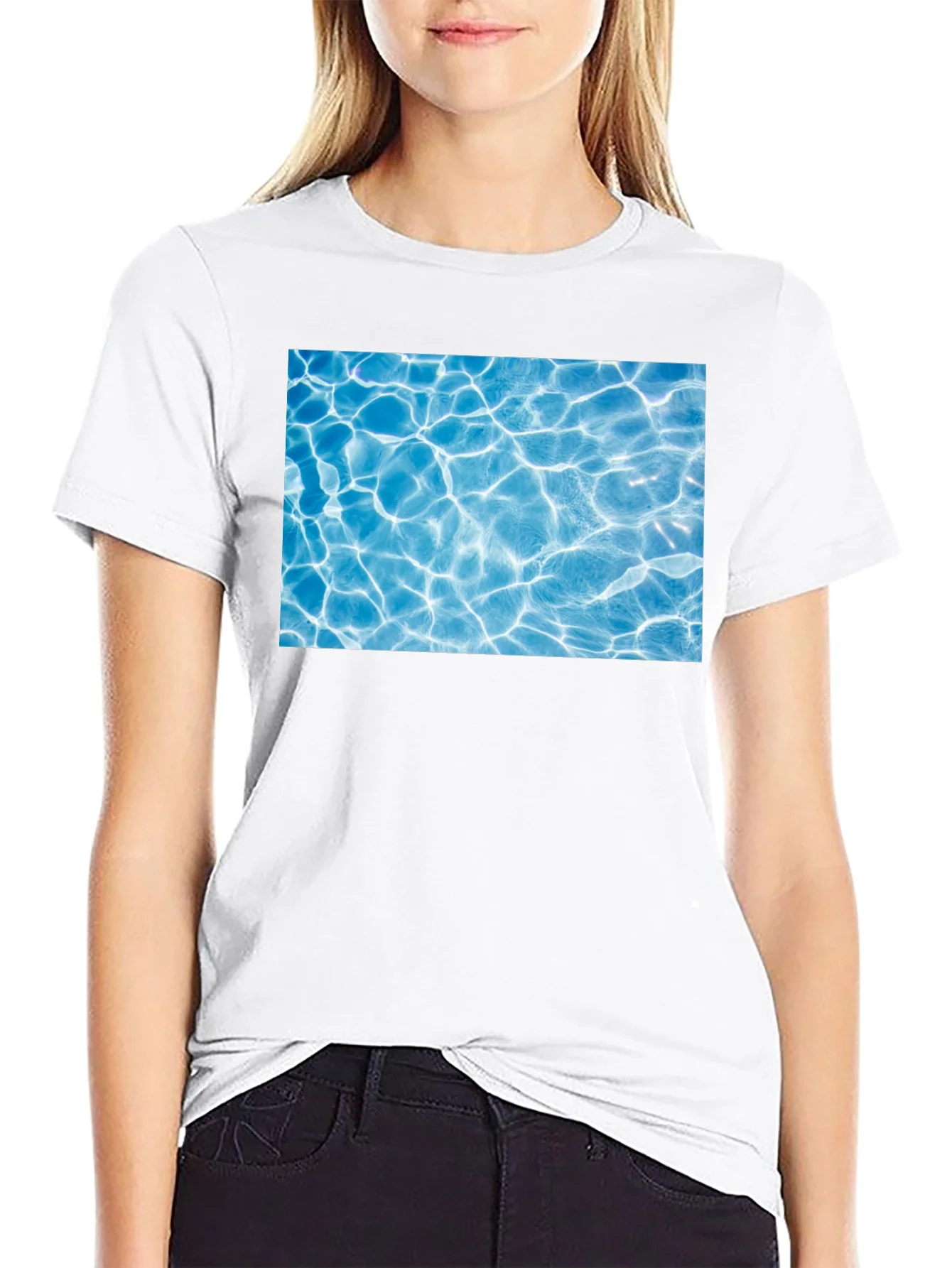 Pool Water Graphic Black Tee