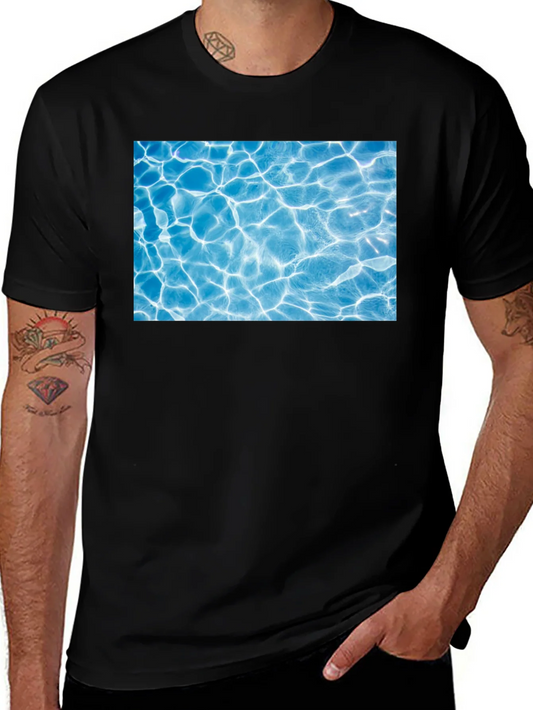 Pool Water Graphic Black Tee
