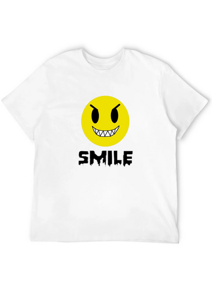 Evil Emoji Graphic Tee - Black Cotton T-Shirt