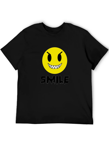 Evil Emoji Graphic Tee - Black Cotton T-Shirt
