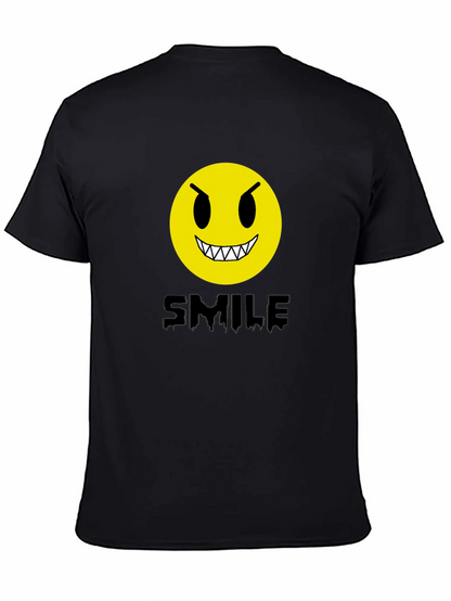 Evil Emoji Graphic Tee - Black Cotton T-Shirt