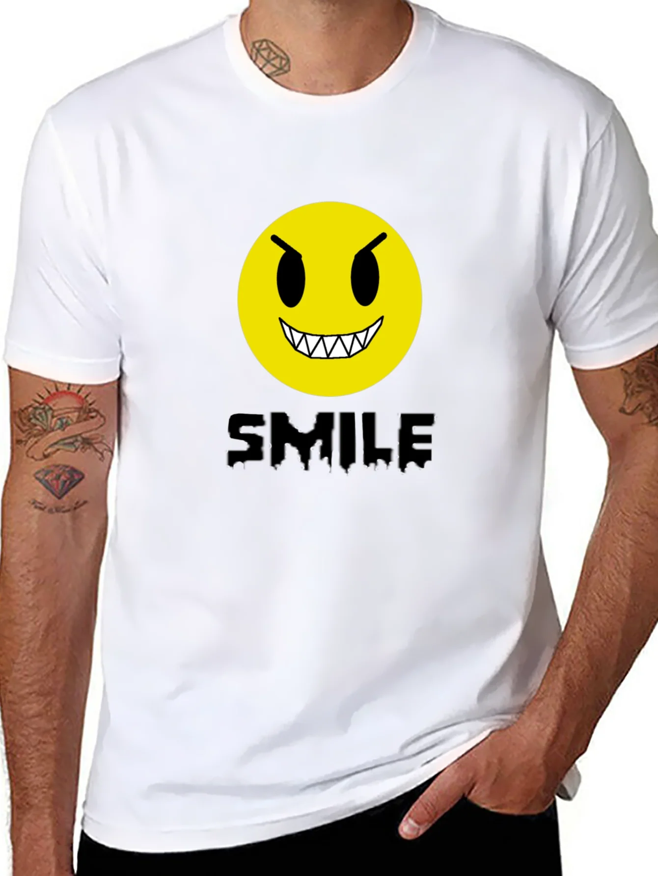 Evil Emoji Graphic Tee - Black Cotton T-Shirt