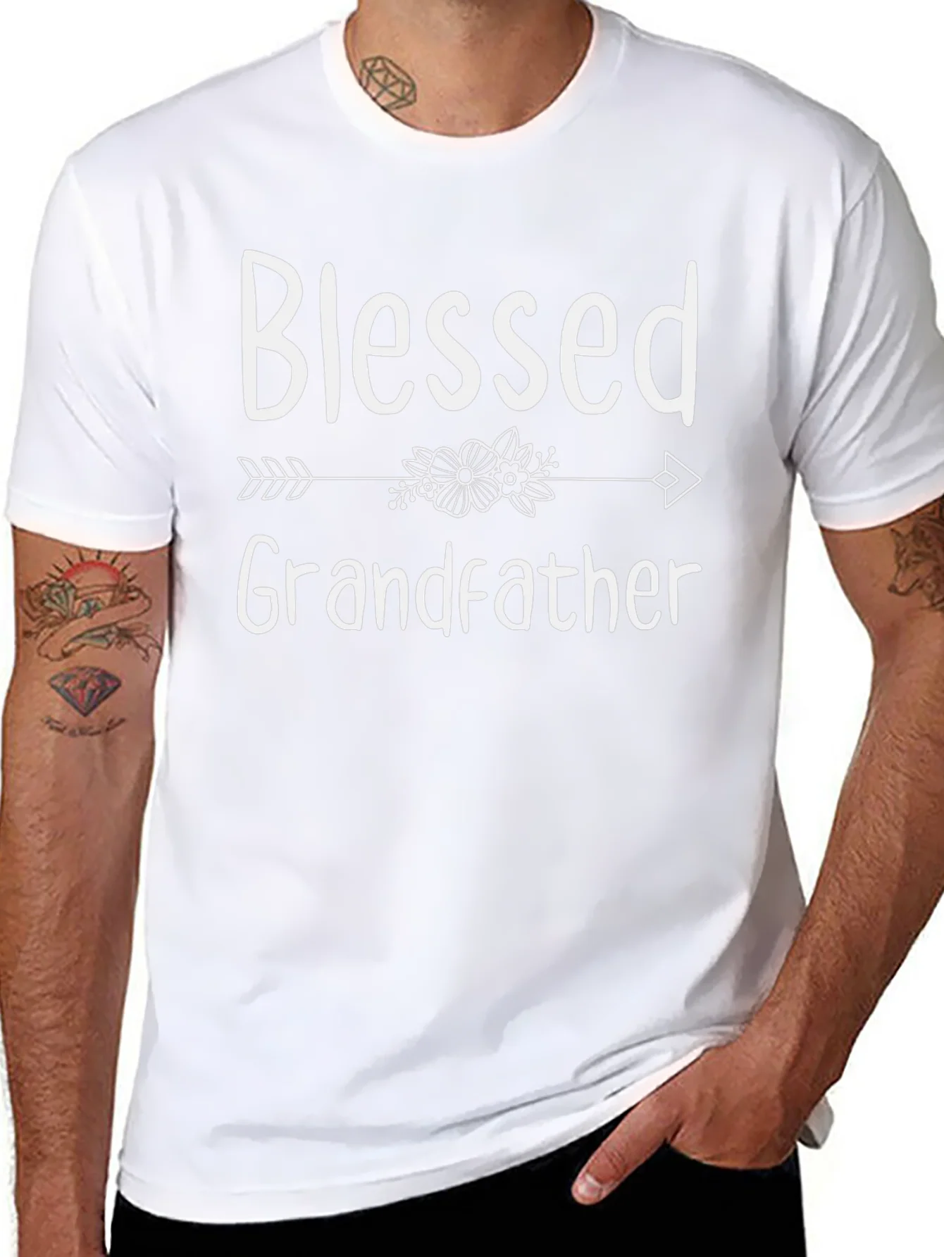 Blessed Grandfather Graphic Tee - Black