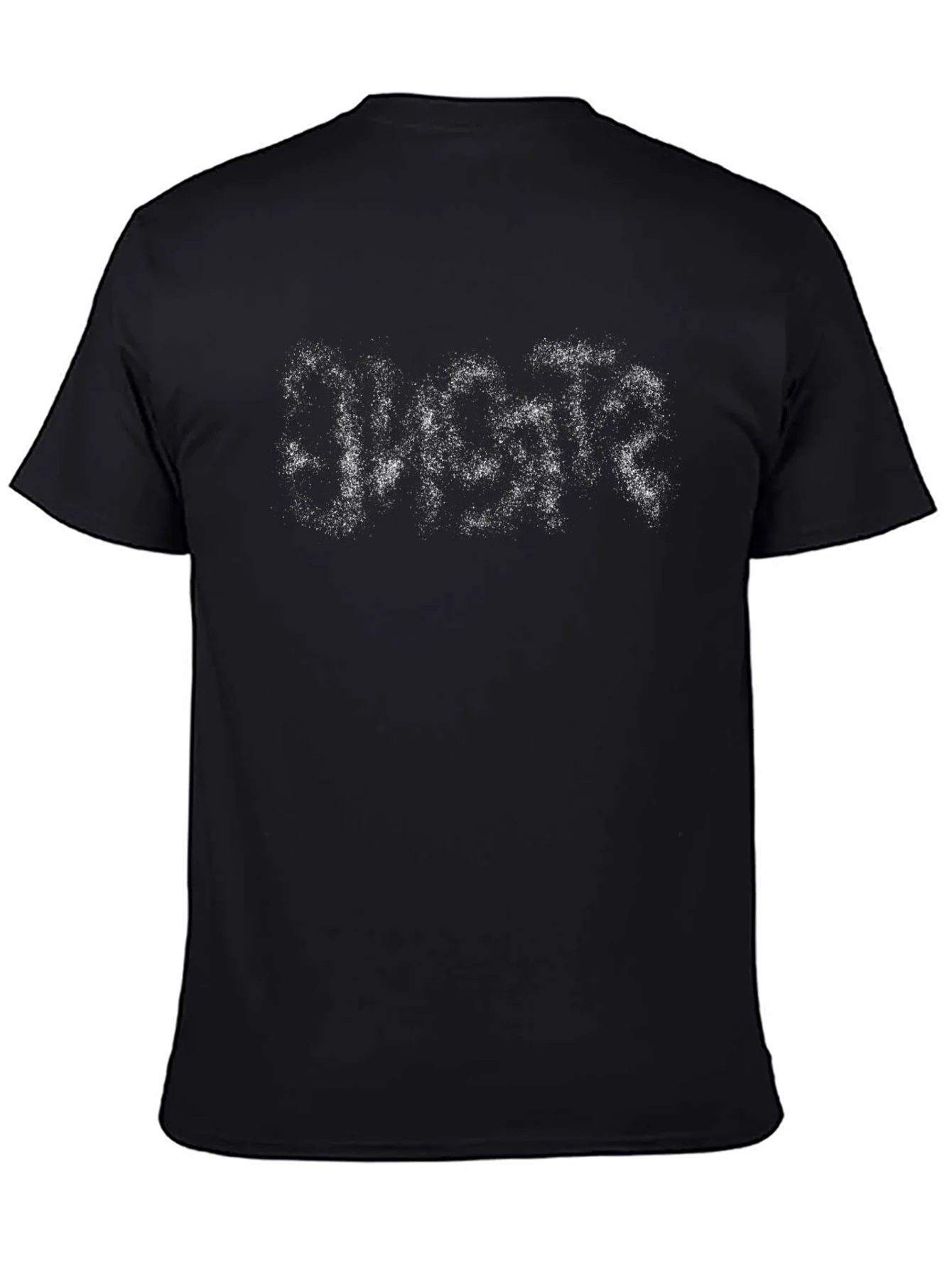 Mens Black T-Shirt with Distressed Graphic Print