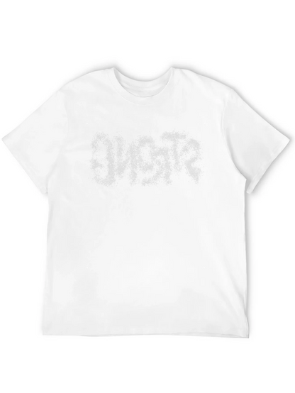 Mens Black T-Shirt with Distressed Graphic Print
