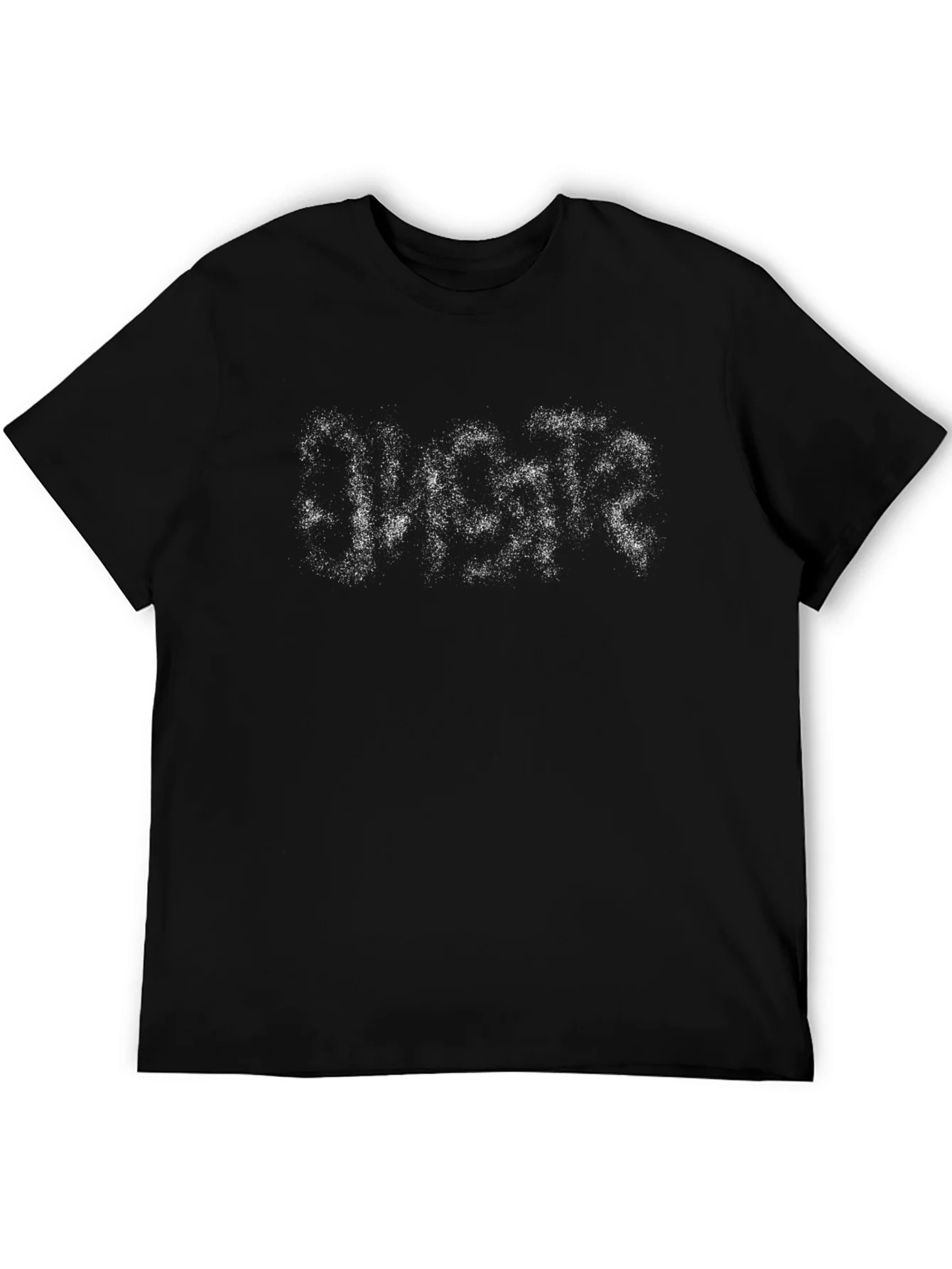 Mens Black T-Shirt with Distressed Graphic Print