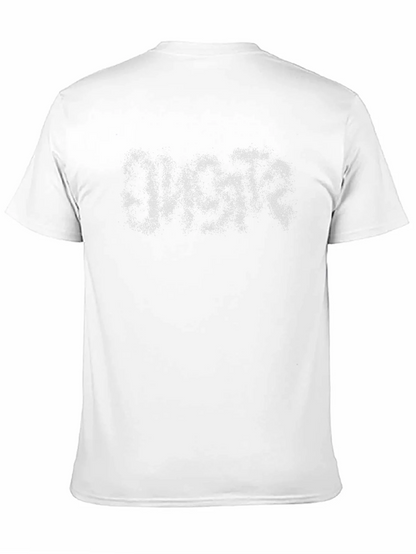 Mens Black T-Shirt with Distressed Graphic Print