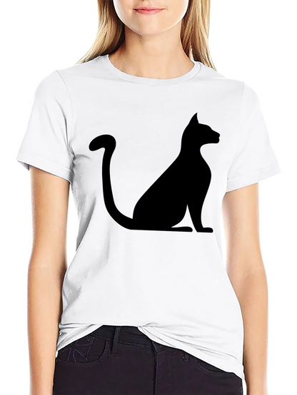 Mens Black Cat Silhouette Graphic T-Shirt