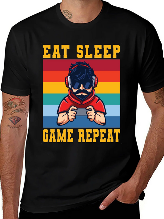 Eat Sleep Game Repeat Graphic Tee