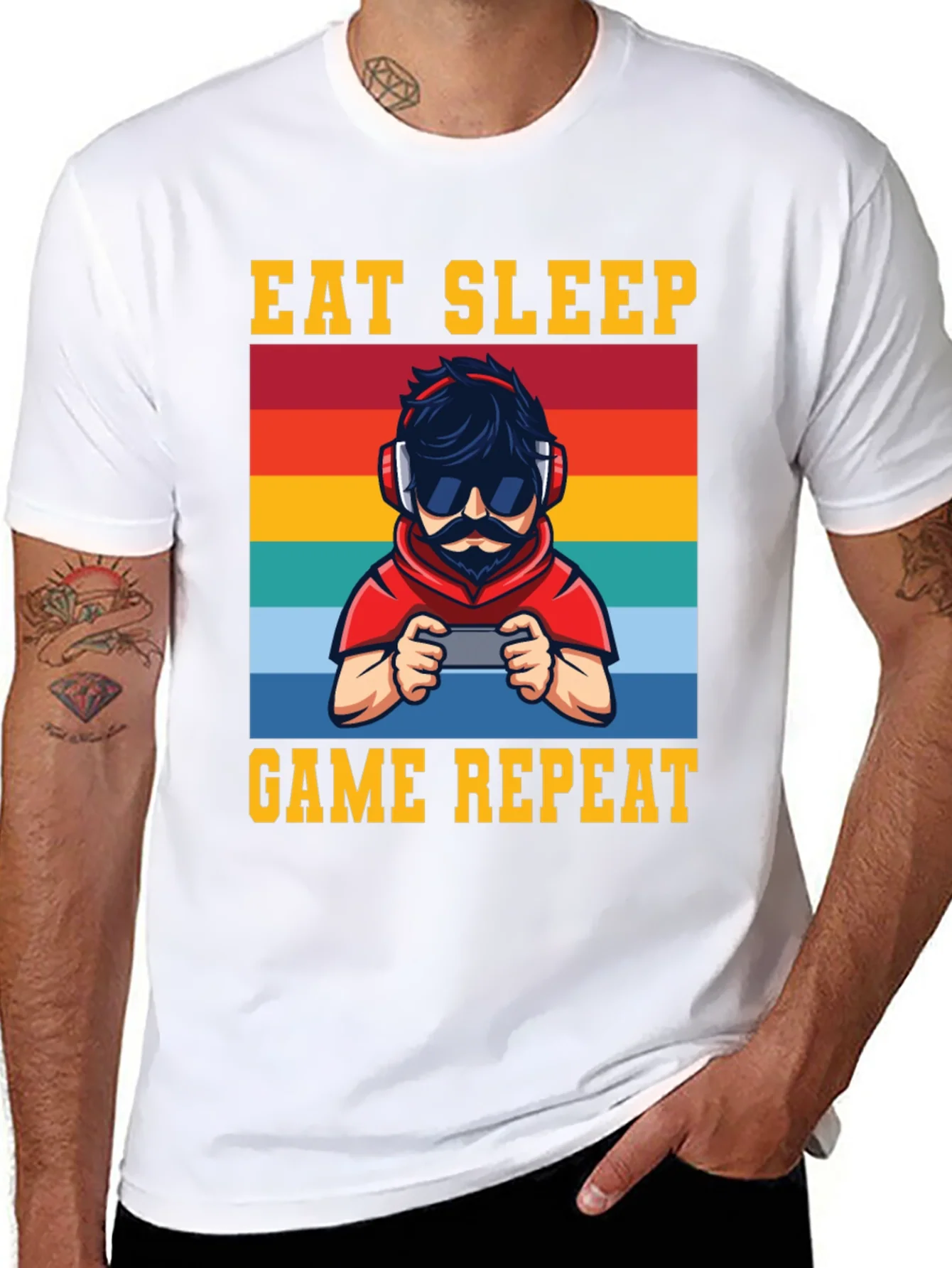 Eat Sleep Game Repeat Graphic Tee