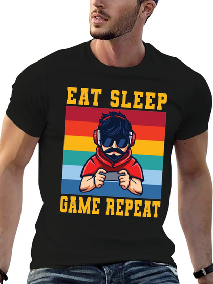 Eat Sleep Game Repeat Graphic Tee