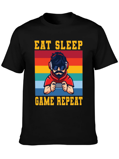 Eat Sleep Game Repeat Graphic Tee