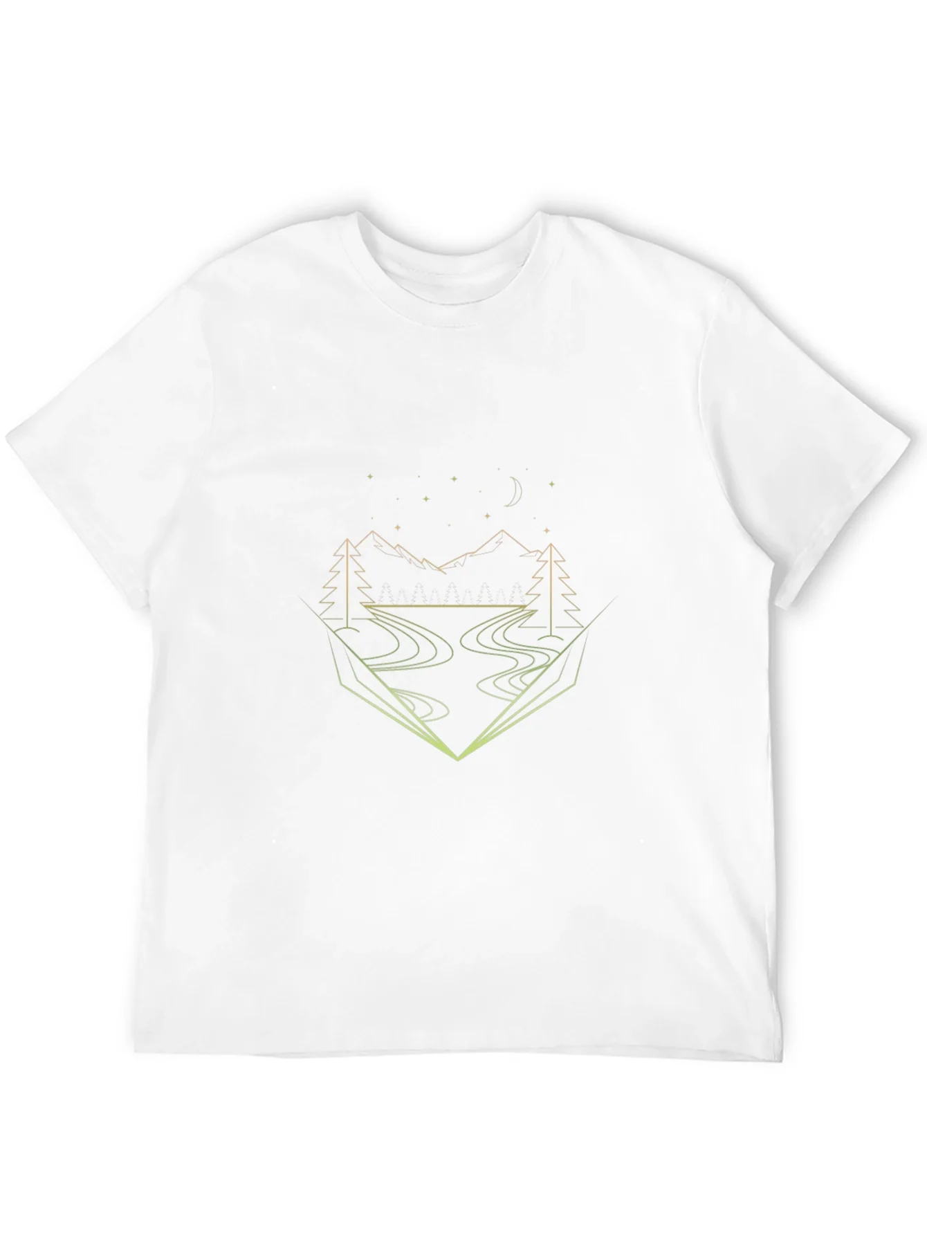 Geometric Landscape Graphic Tee - Black Cotton Blend
