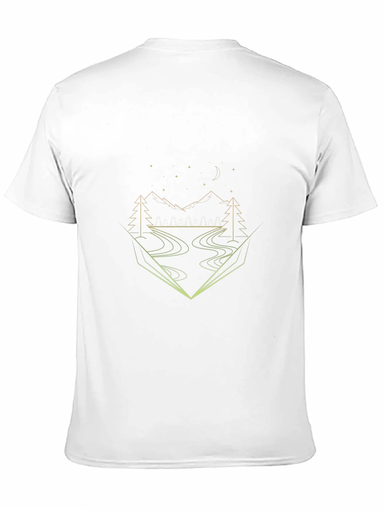 Geometric Landscape Graphic Tee - Black Cotton Blend