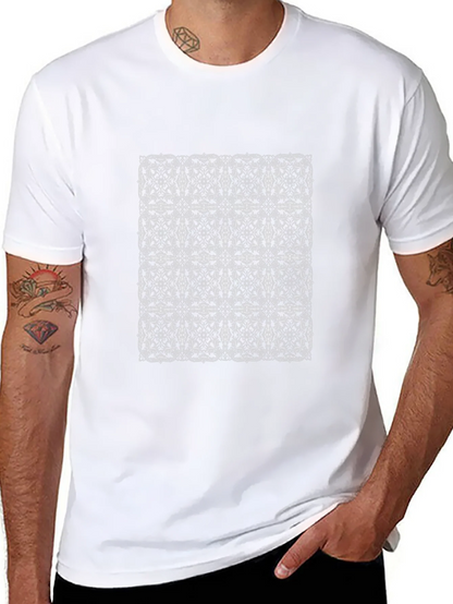 Elegant Patterned Mens Black T-Shirt