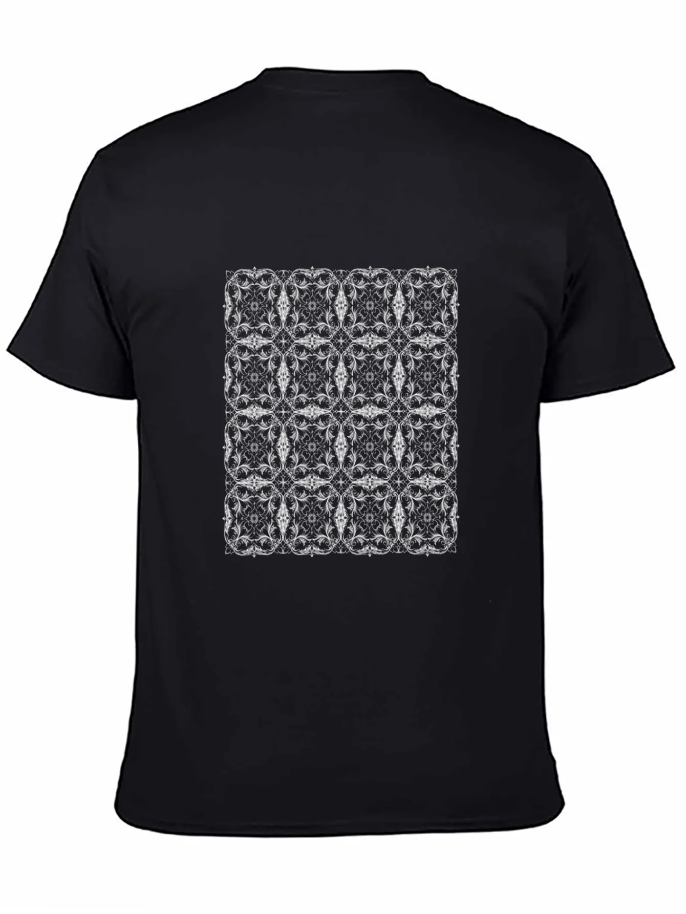 Elegant Patterned Mens Black T-Shirt