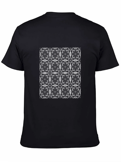 Elegant Patterned Mens Black T-Shirt