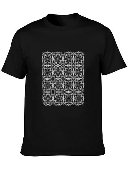 Elegant Patterned Mens Black T-Shirt