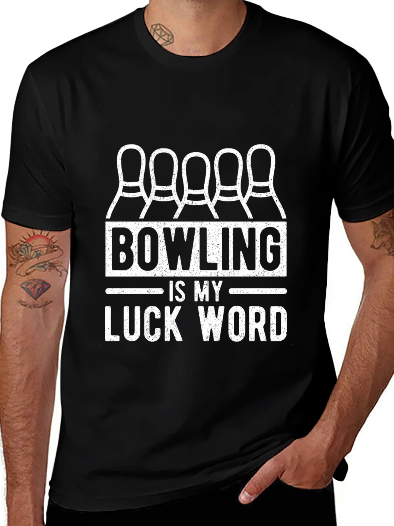 Bowling is My Luck Word T-Shirt