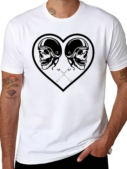 Skull Heart Graphic Tee - Mens Black T-Shirt