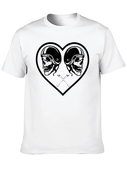 Skull Heart Graphic Tee - Mens Black T-Shirt