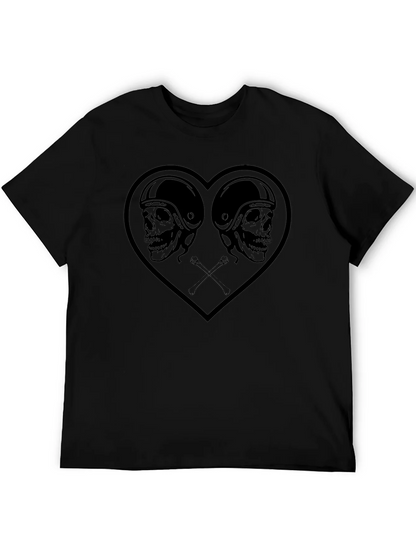 Skull Heart Graphic Tee - Mens Black T-Shirt