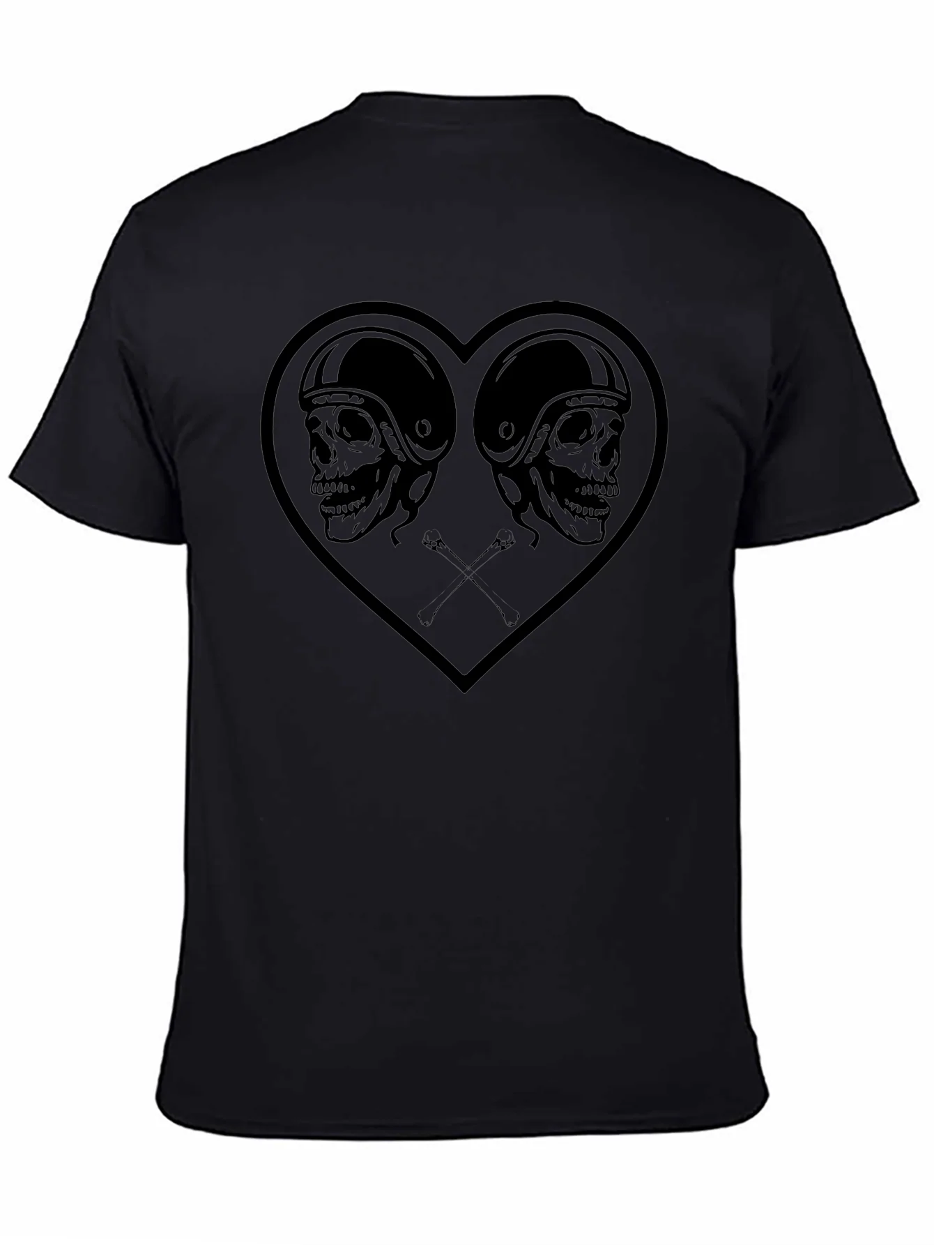 Skull Heart Graphic Tee - Mens Black T-Shirt