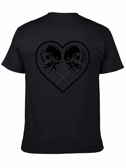 Skull Heart Graphic Tee - Mens Black T-Shirt