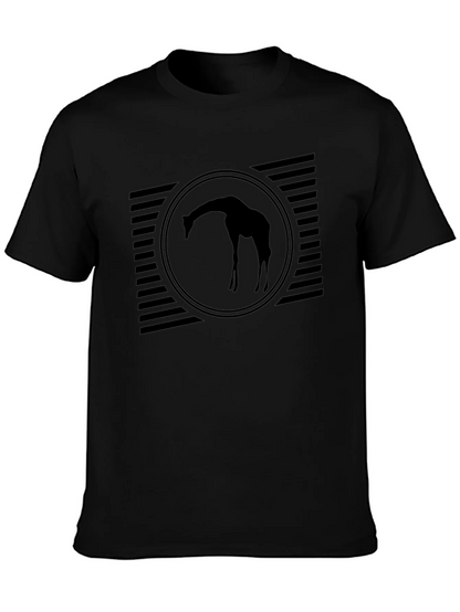 Mens Black Giraffe Silhouette Graphic Tee