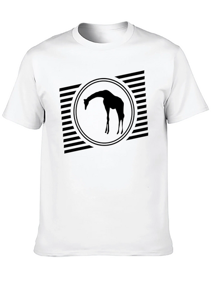 Mens Black Giraffe Silhouette Graphic Tee