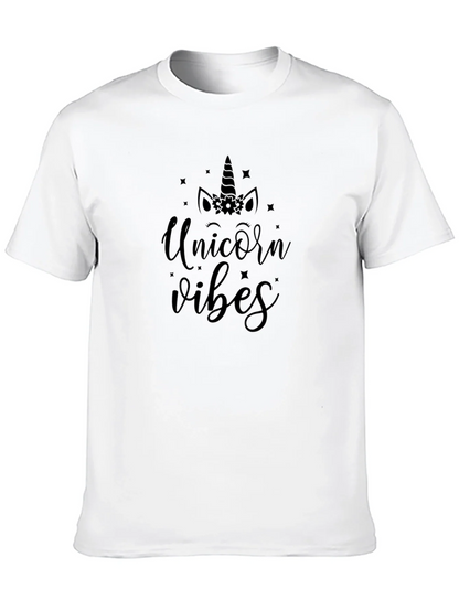 Unicorn Vibes Black Cotton T-Shirt