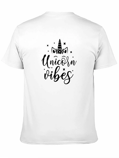 Unicorn Vibes Black Cotton T-Shirt