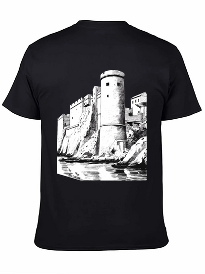Castle Graphic Black T-Shirt | Unique Design Tee