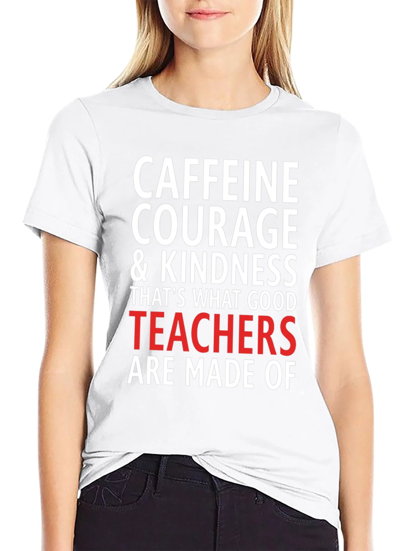 Caffeine Courage Teacher T-Shirt